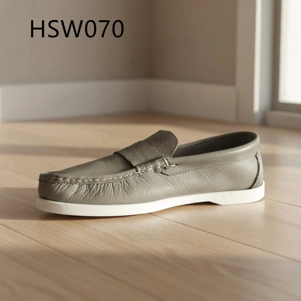 ZYF,Social Gathering High Level Embossed Leather Upper Green Deck Shoes Mask Style Relieve the Stress Sole Boat Shoes HSW070