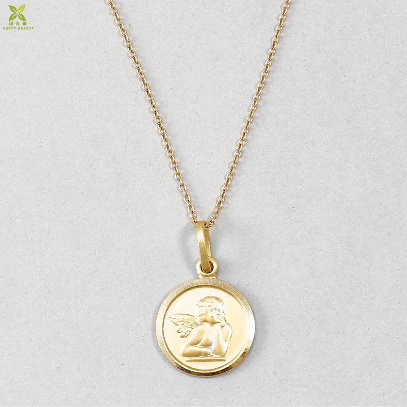 Gold Angel Pendant 18K Solid Gold Angel Necklace Religious -  Israel