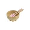 Bol en bambou avec cuillère et fourchette M-508#(Blush)