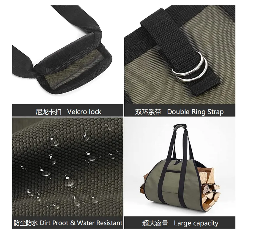 Прочный дизайн сверхпрочный вощеный холст переноска бревен для