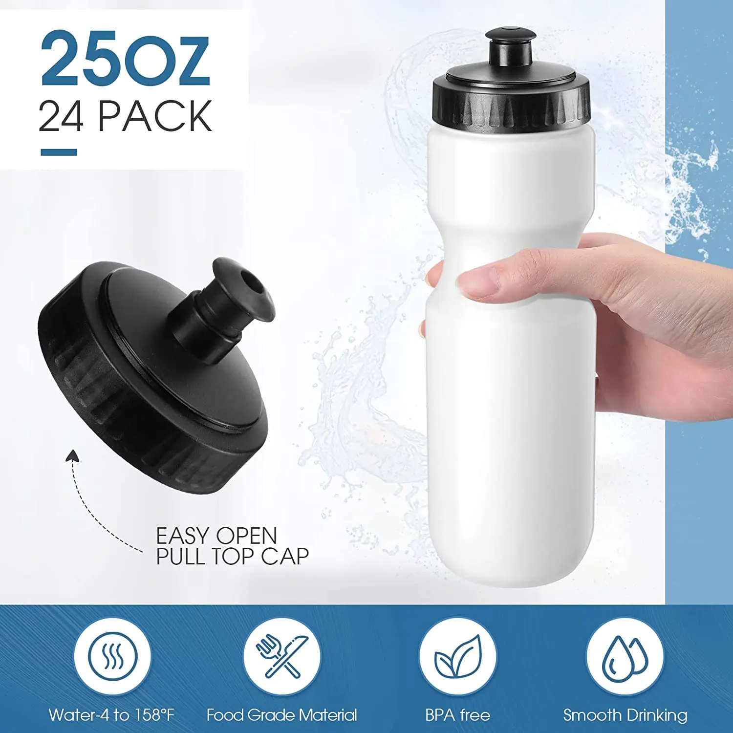 Clean Bottle Sport 23 Water Bottle 23oz - White