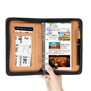 Blank Page Notebook Zipper Bag Note Book Business Manager Folder Handbook Journal Binder Spiral Diary Travel Handbook Notebook