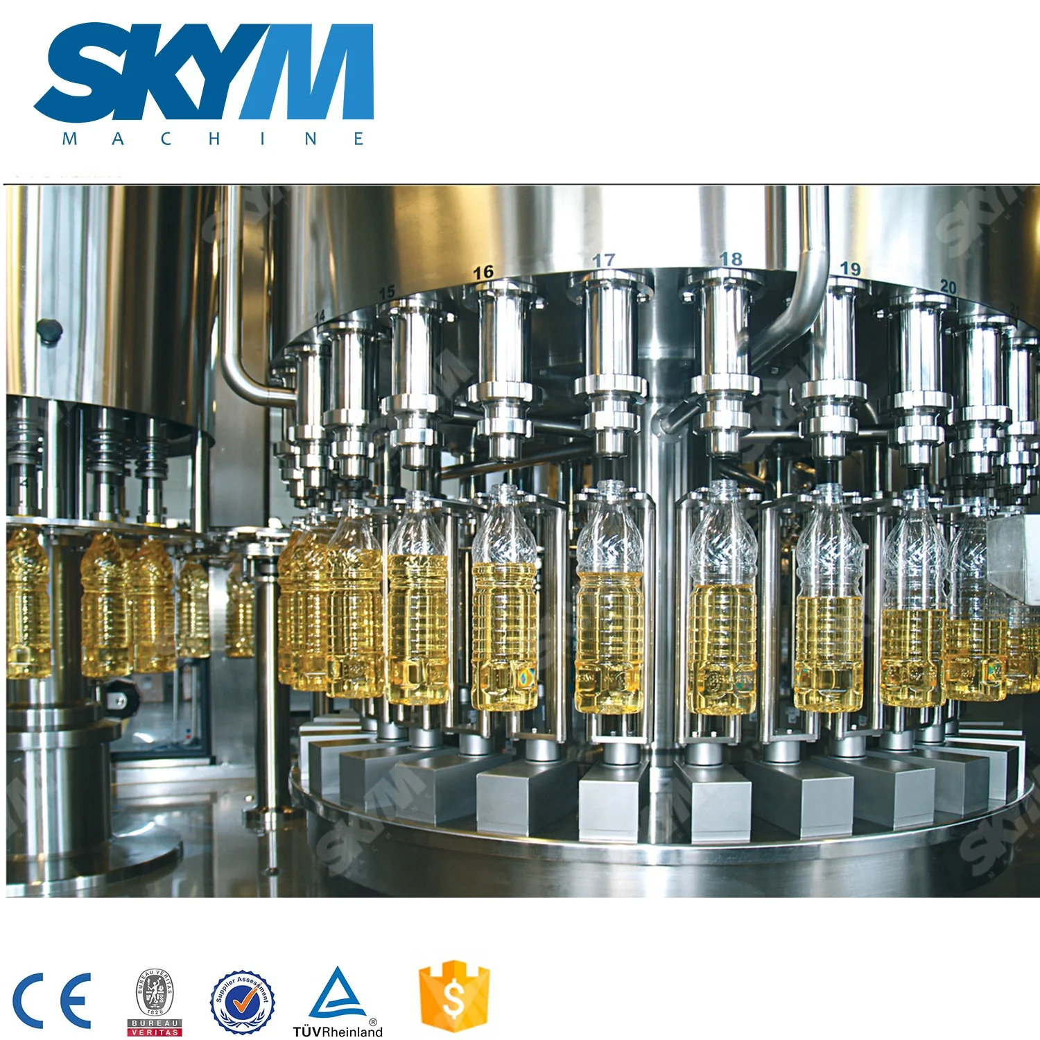 Automatic Cooking Oil Filling Machine Capping Labeling Packing PET Bottle Making Production Line