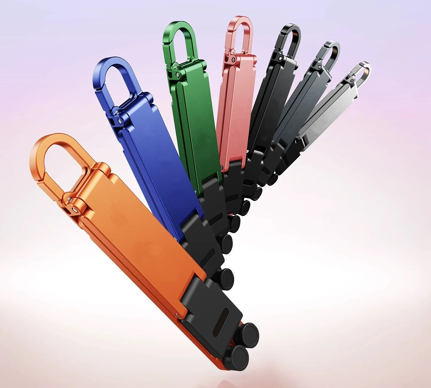 New Aluminum Alloy Mobile Phone Holder Portable Keychain Multifunctional Tablet Phone Universal Holder