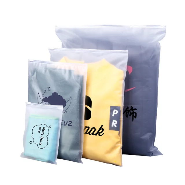 Ready-Made PE Plastic Clothing Bags with Self-Sealing Locks Heavy Duty Sandbags T-Shirts Frosted Surface for Screen Printing