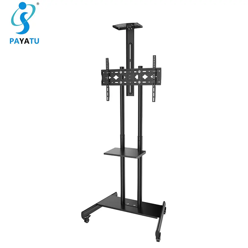 Nb North Bayou Tv Standing Bracket Wheeled Tv Cart Floor Stand Mount