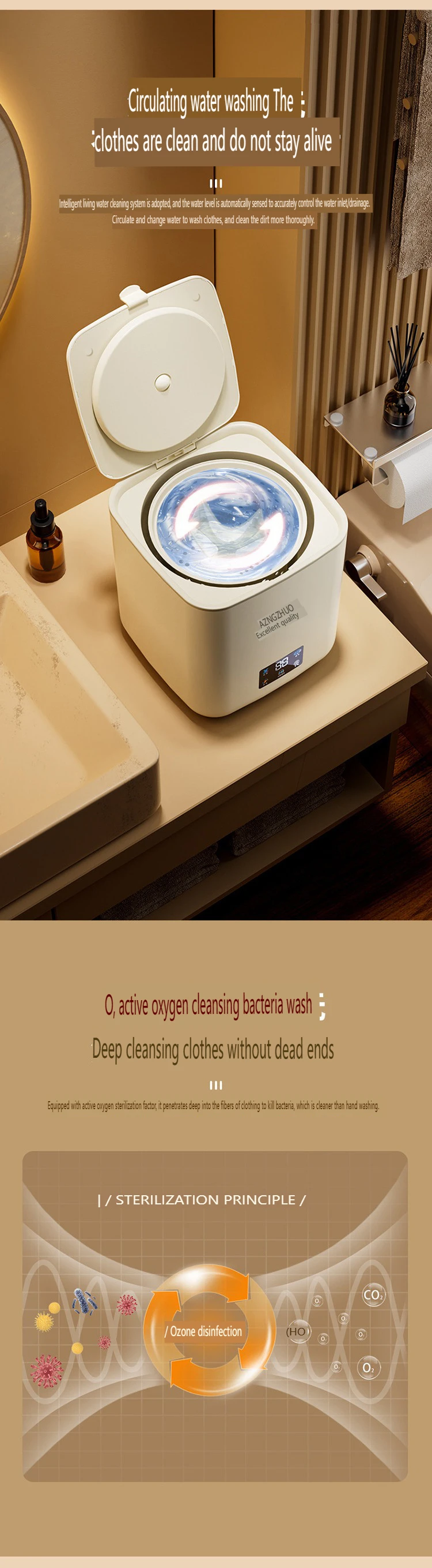 Automatic Small Mini Washing Machine 7l Large Capacity With Dryer Can