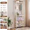 double rod coat rack 50cm long (cream white) with 3 hooks