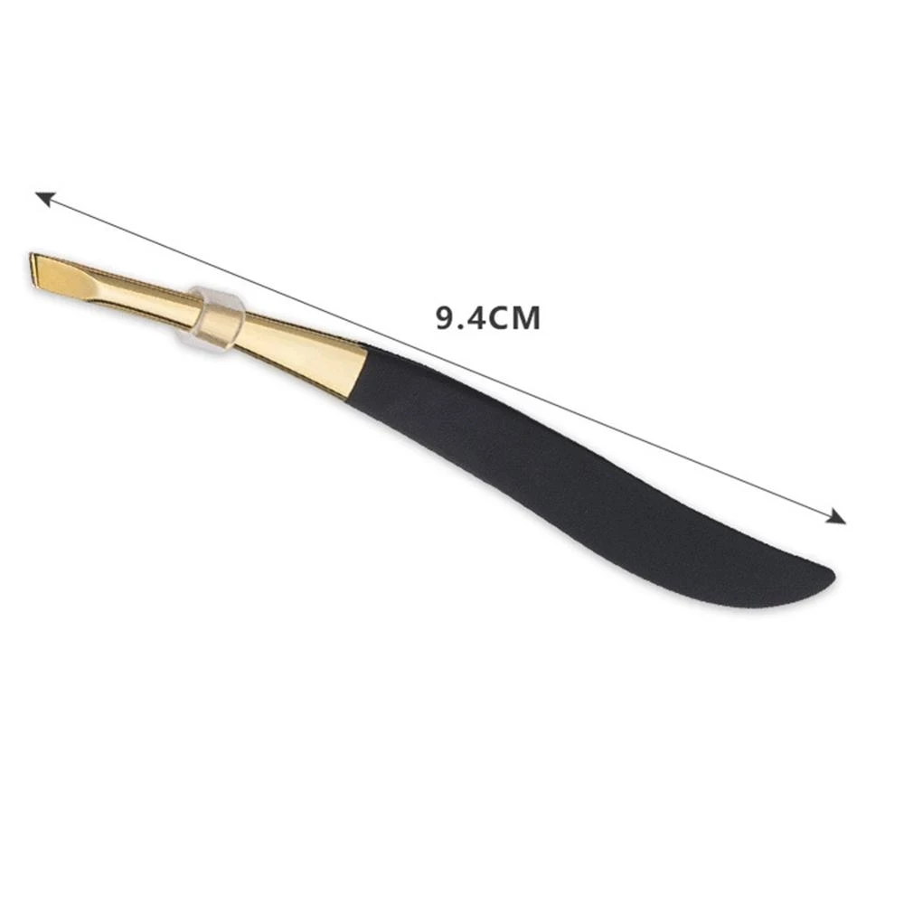 Whole sale Hair Removal Makeup Tool Golden Head Slanted Stainless Steel Tweezer Trimmer Eyelash Clip Eyebrow Tweezer