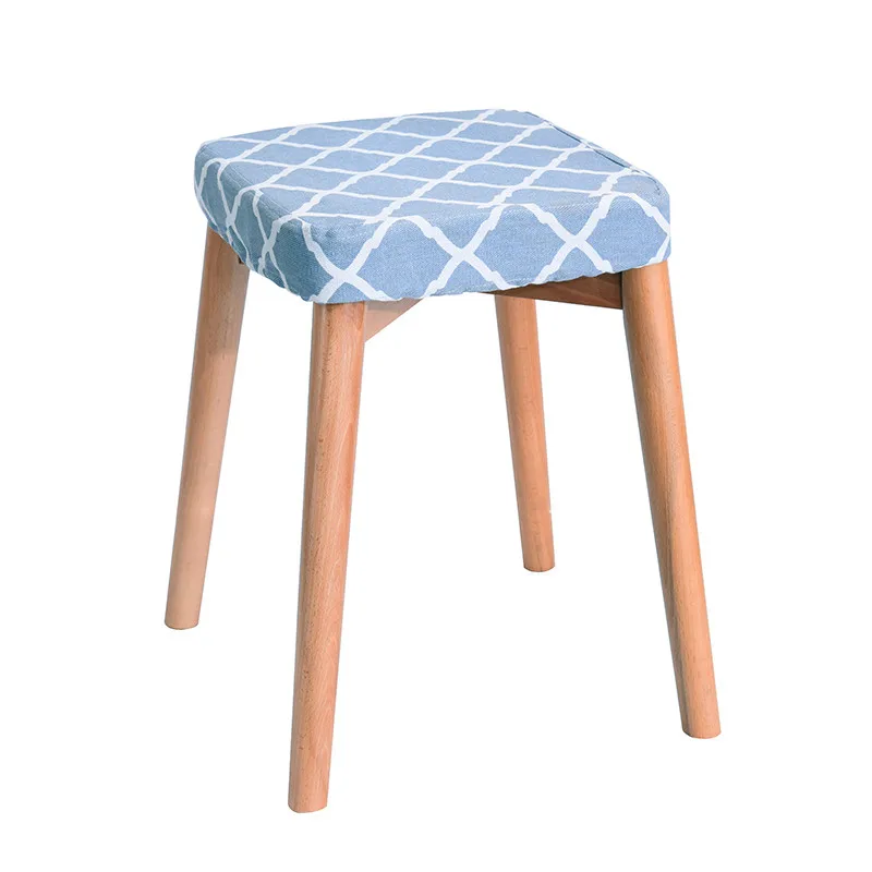 4 Legged square Shape Bench KD Wood Stool With Removable Cover