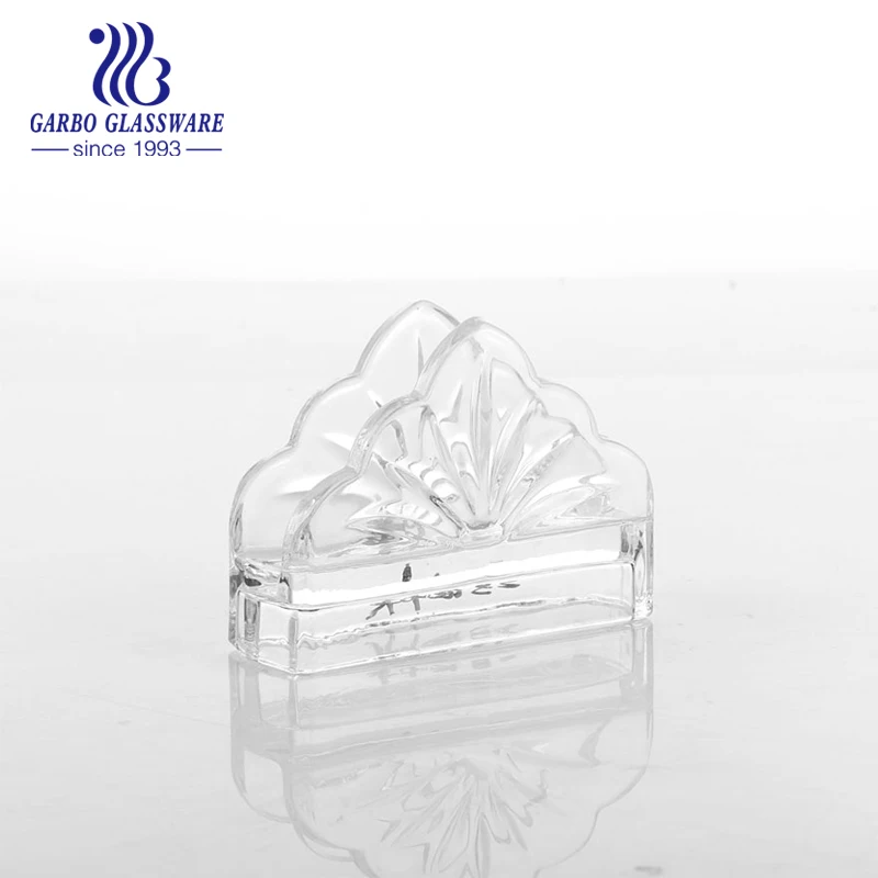 Triangle Clear Glass Napkin Holder for Crockery Decorations Cafe Restaurant Bar Living Room Kitchen for Wholesale Factory Price