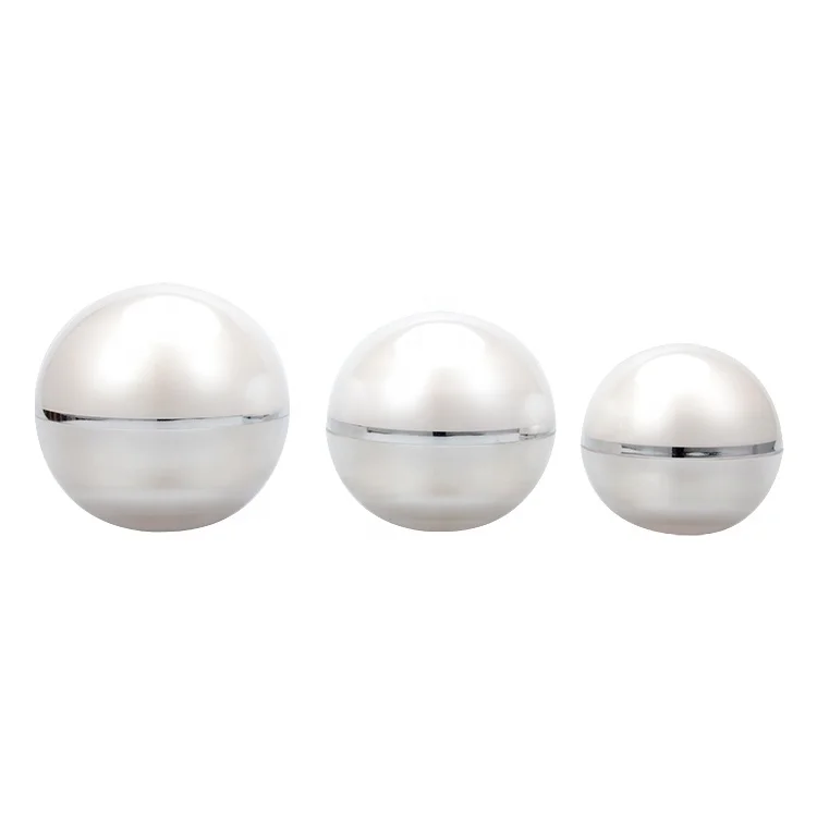5ml 10ml 15ml 30ml 50ml 100ml Double Wall  Custom Sphere Container Plastic Ball Container White Black Gold Acrylic Cosmetic Jar