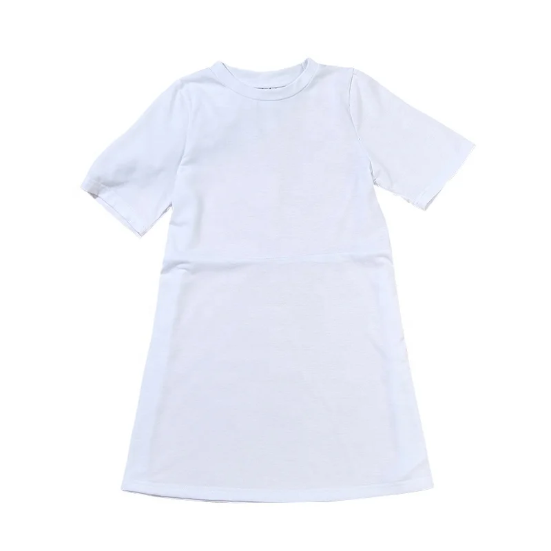 Новинка 2023 фабричное производство индивидуальный логотип хлопковое детское платье белое для девочек с сублимационной