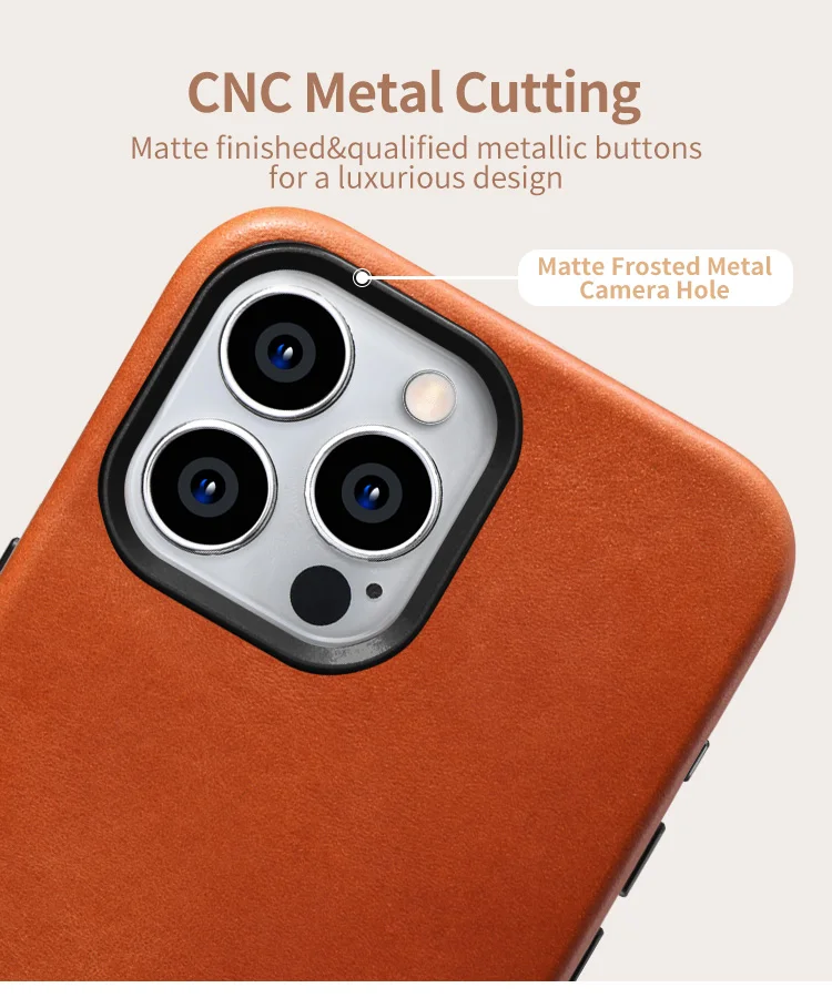 Icarer Oil Wax Leather Case For Iphone 15 Pro Max Case Cover Leather