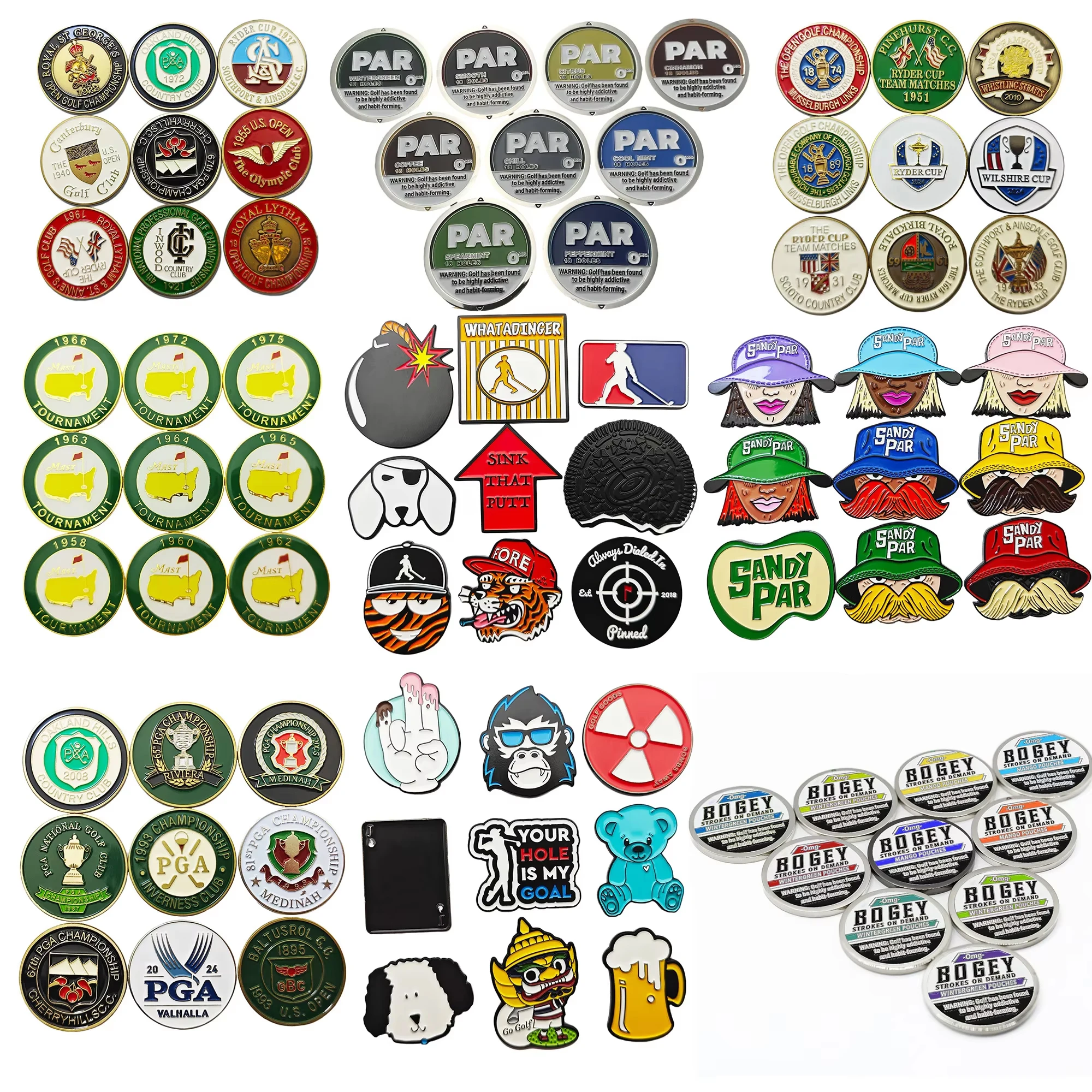 Custom Logo Magnetic Hat Clip Blank Metal Bulk Golf Marker