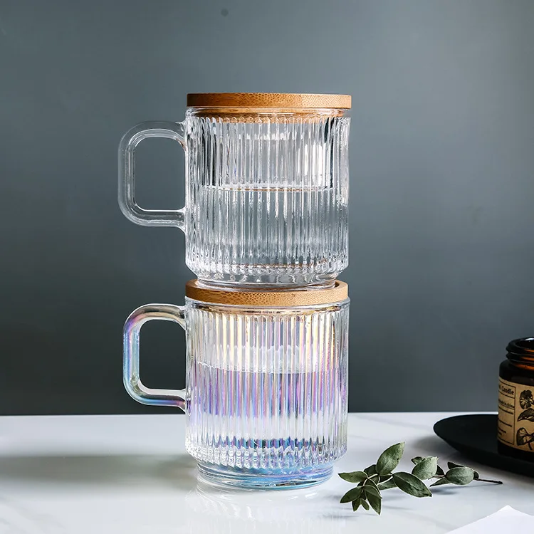 Checkered Iridescent Glass Mug 350ml/11,83oz