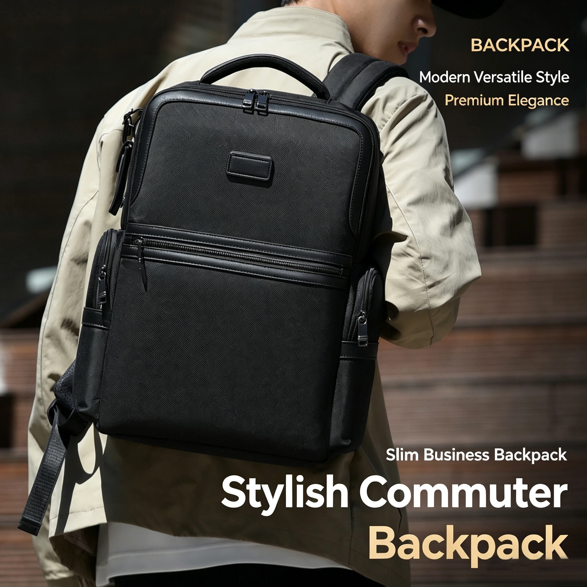 2026 Large Capacity Men's Laptop Backpack Multi-Compartment Business Casual