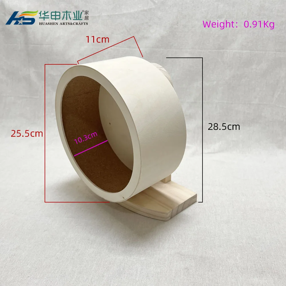 Factory Custom Pet Hamster Toys 20cm Wooden Exercise Running Wheel for Hamster