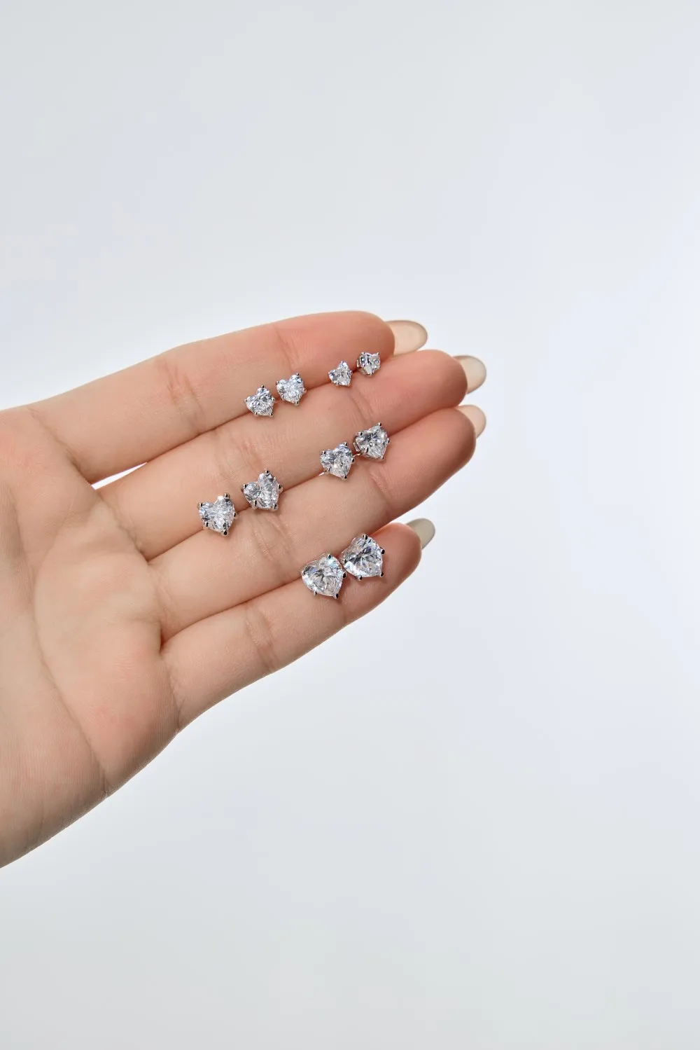 KAKODIY Small Charm Boutique Jewelry Hypoallergenic 925 Sterling Silver Multi Size Infinite Heart 5A Cubic Zirconia Stud Earrings detail 2