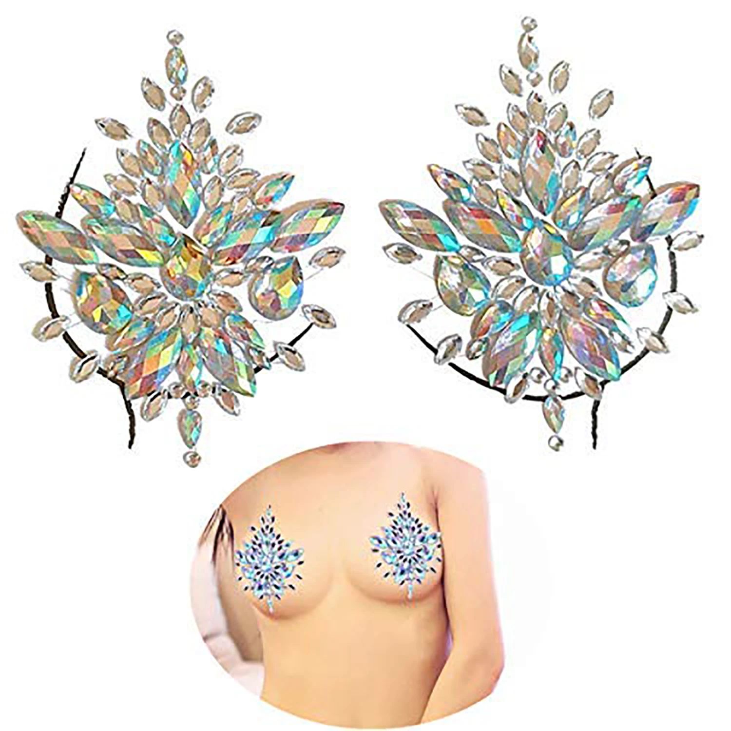 AB RHINESTONE NIPPIE STICKERS