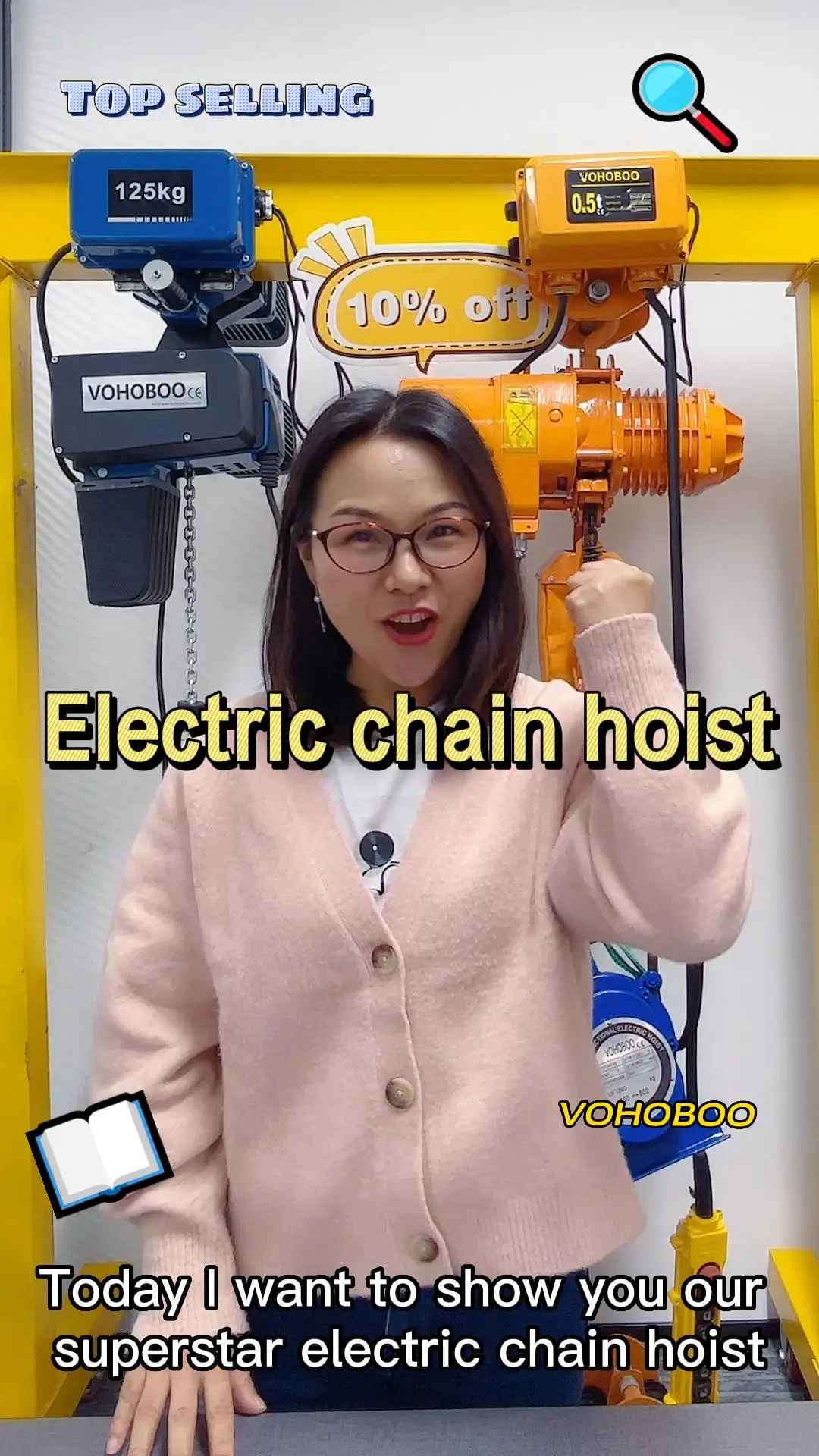 Vohoboo Hhbb Electric Chain Hoist Crane In Stock Brand Hot Selling 1ton