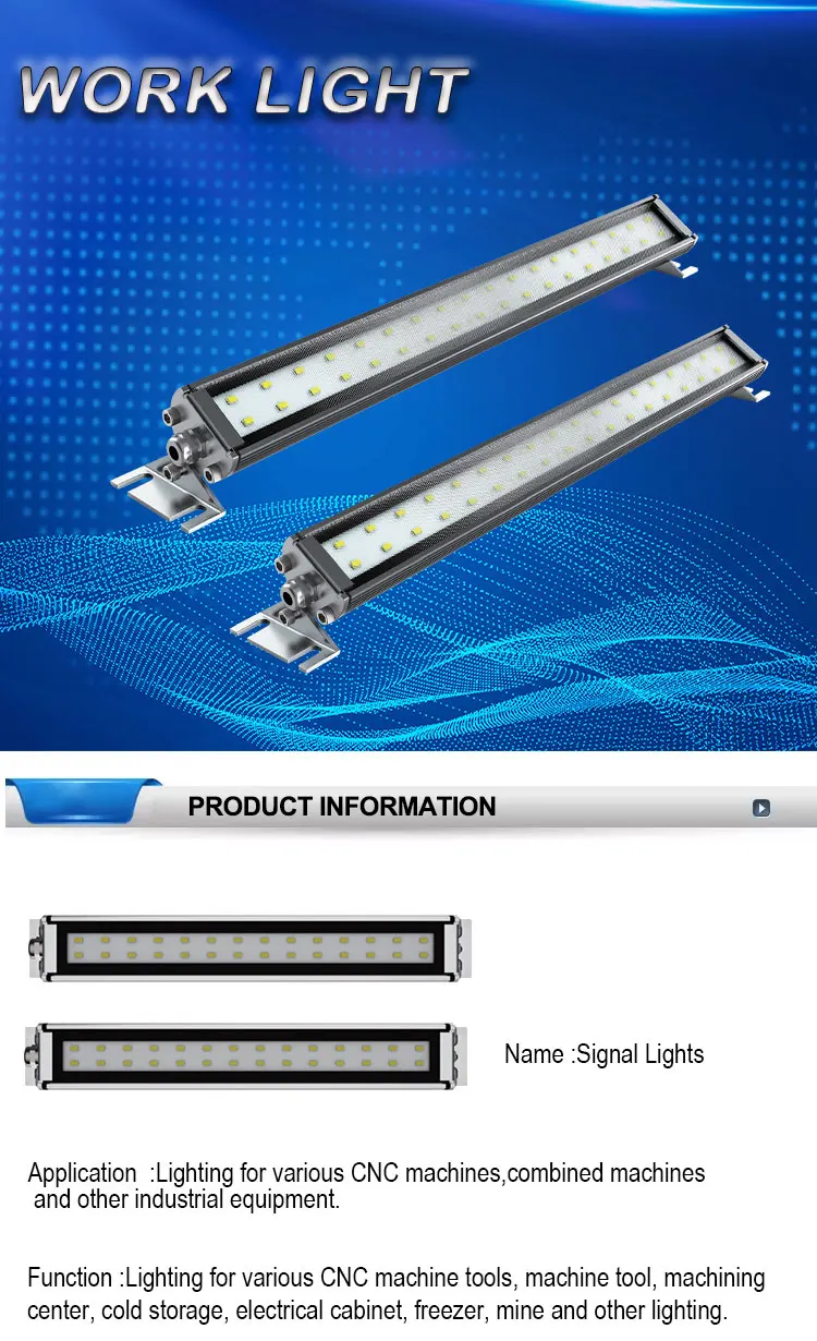 CNC Machine IP67 LED Working Light AC/DC24V Tube LED Light