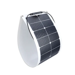 50W Waterproof Sunpower Monocrystalline Semi Flexible Bendable Solar Panel Kit Charger Off-grid for RV Boat Marine