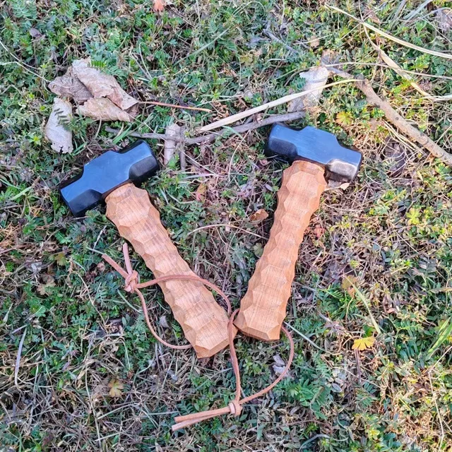 Factory Supply Portable Field Light Non-Slip Design Durable Copper Hammer for Outdoor Camp Bronze Chipping Hammer OEM Support
