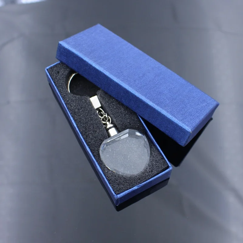 
 Сделанный на заказ брелок хорошего качества без рисунка, светодиодный Кристальный брелок с лазерным логотипом  