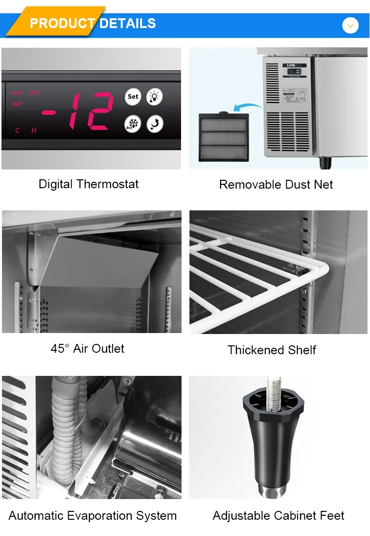 Hot Sales Work Table Under Counter Fridge Under Counter Freezer