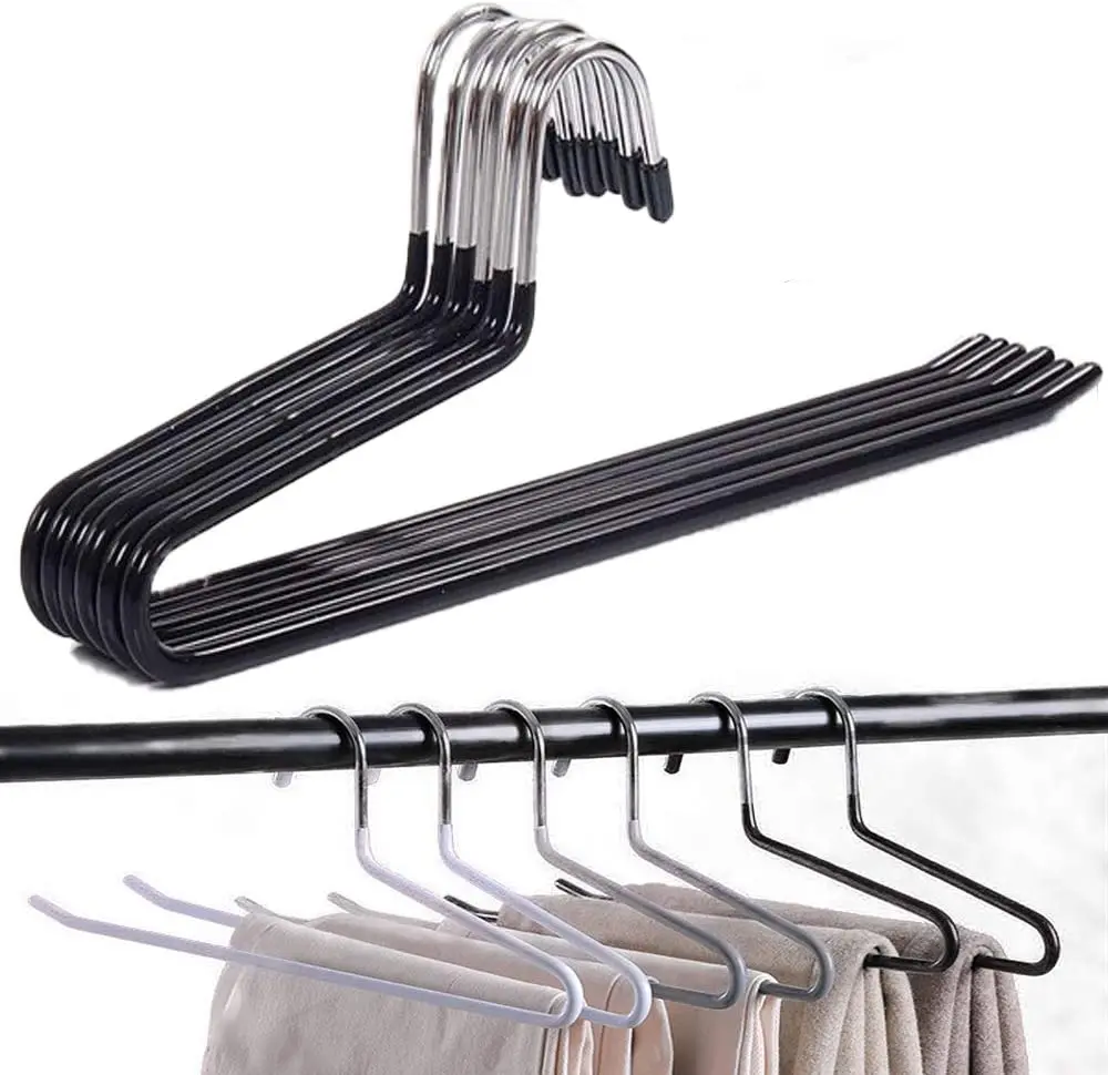 Pants Hangers S Shape Non Slip Space Saving Pants Hangers Metal Hangers  Closet Storage Organizer For Pants Jeans Scarf Towels Hanging Pack Of 3 |  Free Shipping For New Users | Temu