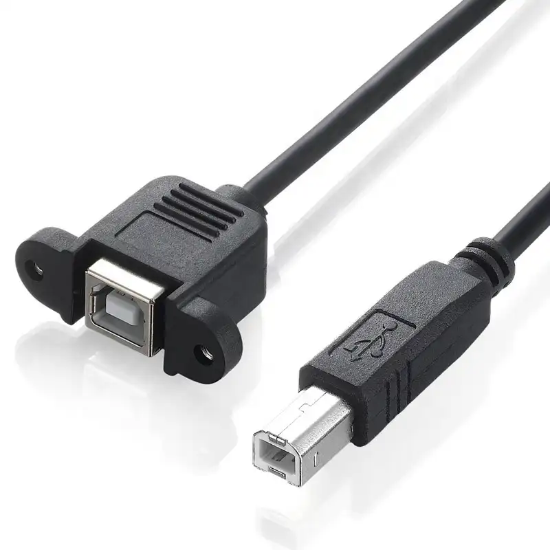 Cable Length: 150cm, Color: Black Cables 30CM 50cm 1m USB 2.0 A Male to USB2.0 Female Extension Molded Panel Mount Extention Port Cable with Screws Male to Female Panel 
