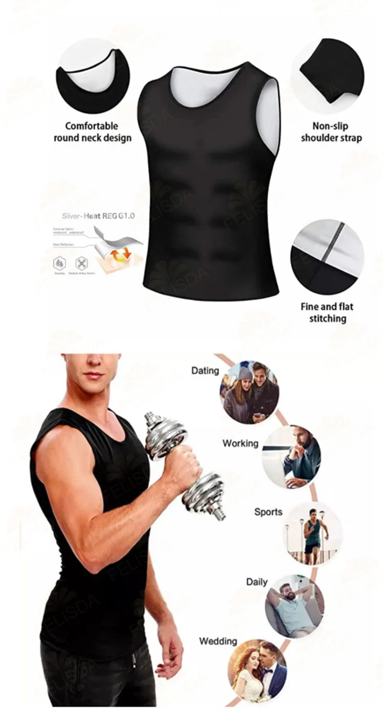 Men's Body Shaper Tummy Control Belt – Compression Waist Trainer Girdle Vest
