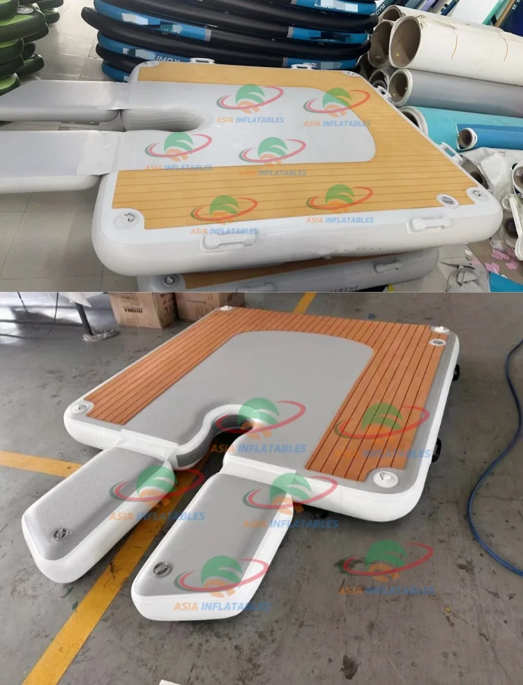 Hot Sale Inflatable Water Supboard Foil Dock Floating Jet Ski Parking Platform With Eva Mat