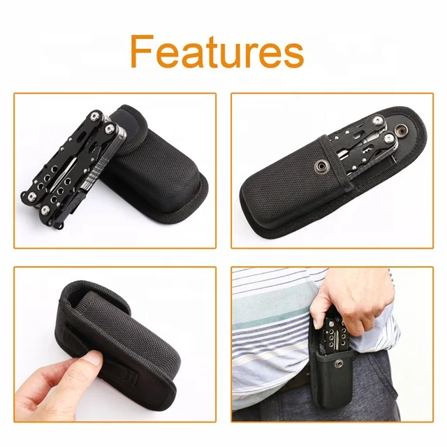 Multi tool knife camp, knife, black carabiner multi tools
