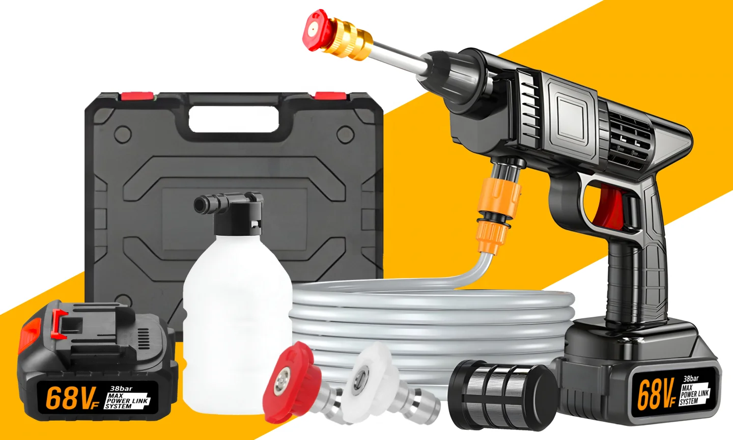 68V Portable Electric Pressure Washer Gun - Battery Operated High