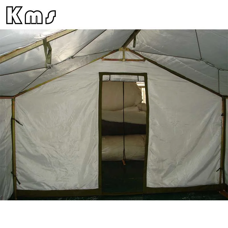 KMS Professional Customized Area Canvas Fabric Waterproof Winter Camping Tent Steel Outdoor Tactical Winter Tent