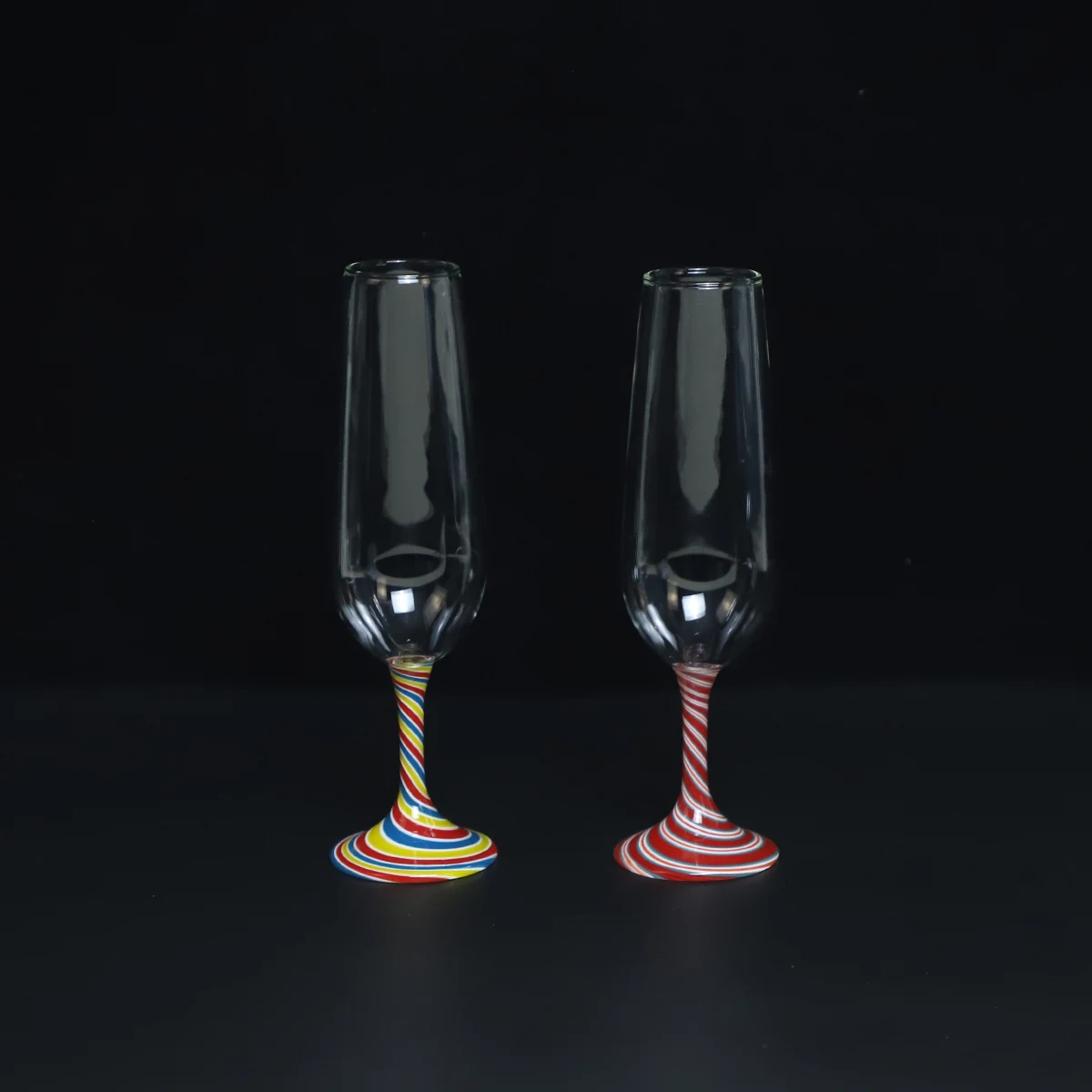 Crystal Spiral Stem Wine Glasses Handcrafted Champagne Flutes Red Wine Goblets Custom