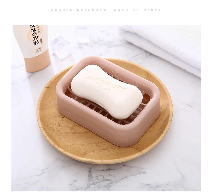 New creative PP bathroom double drain soap box Toilet fashion handmade soap rack soap tray wholesale details