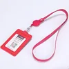 Red lanyard with pu retractable buckle
