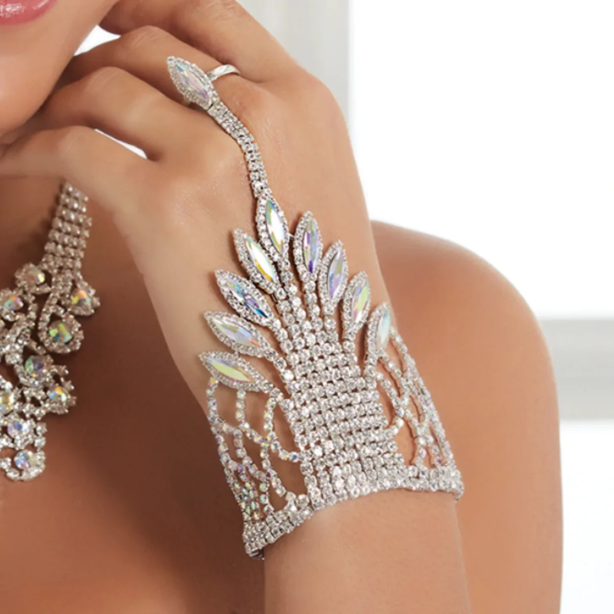Buy Lucky Jewellery Elegant White Color Gold Plated 1 Pair Finger Ring  Bracelet for Girls  Women 318L1HS07W2 Online at Best Prices in India   JioMart