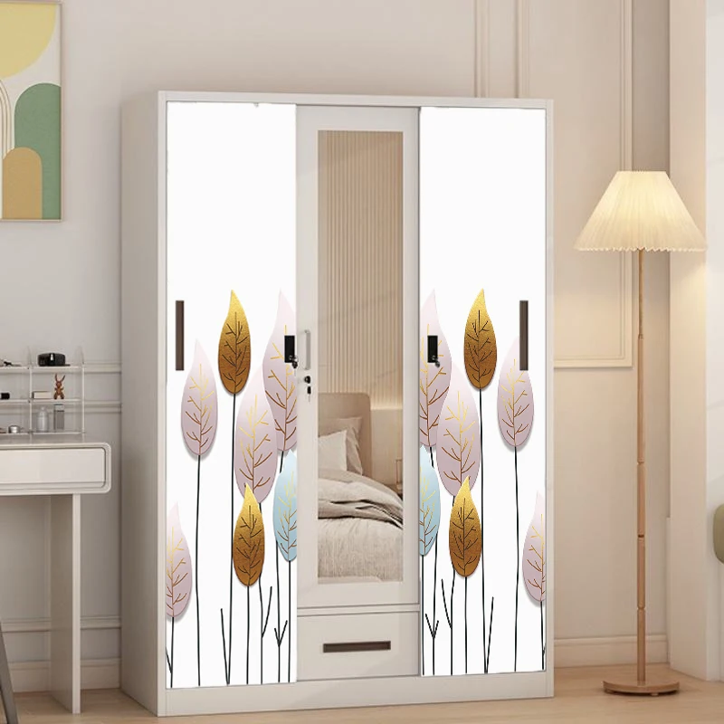 Durable Steel Wardrobe Almirah with Mirror Sliding Door and Drawer for Bedroom