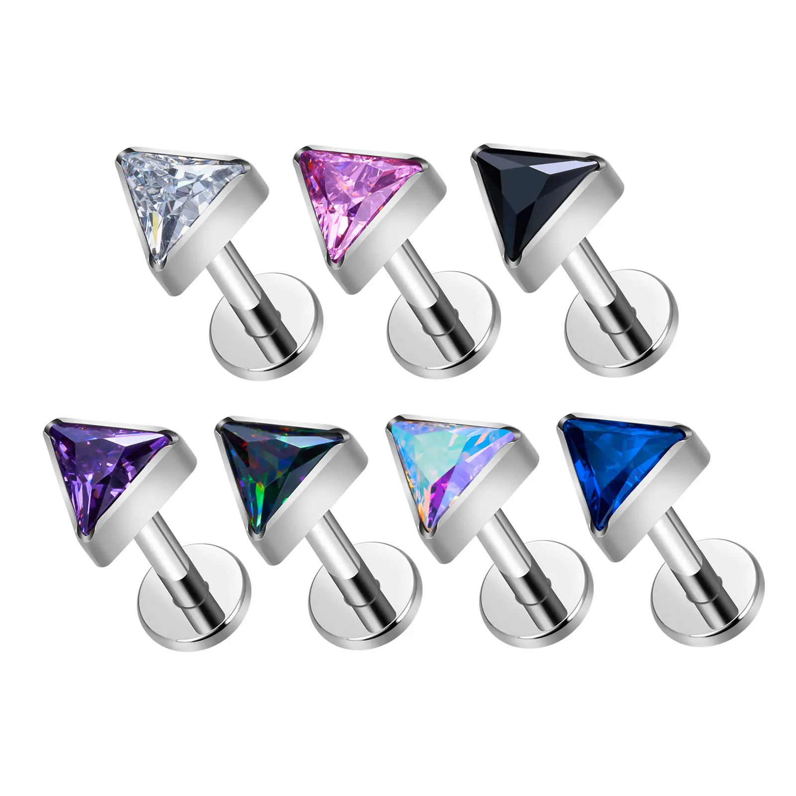Triangle Nose Stud Titanium Titanium Triangle Nose Stud