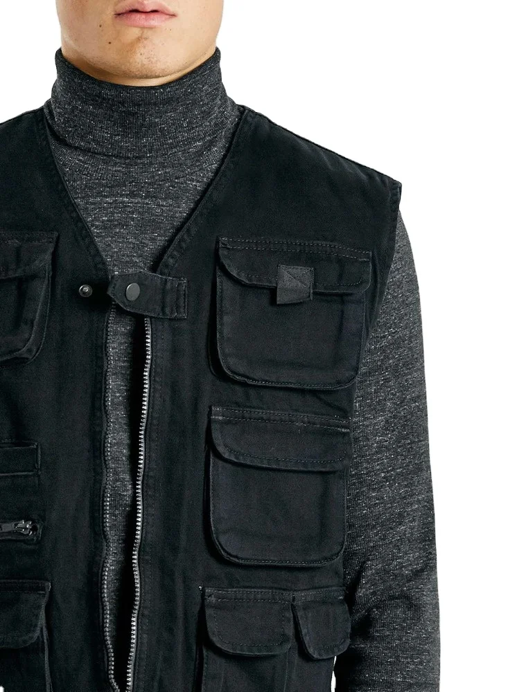 Mens Red Utility Vest Versatile Durable Cargo Vest