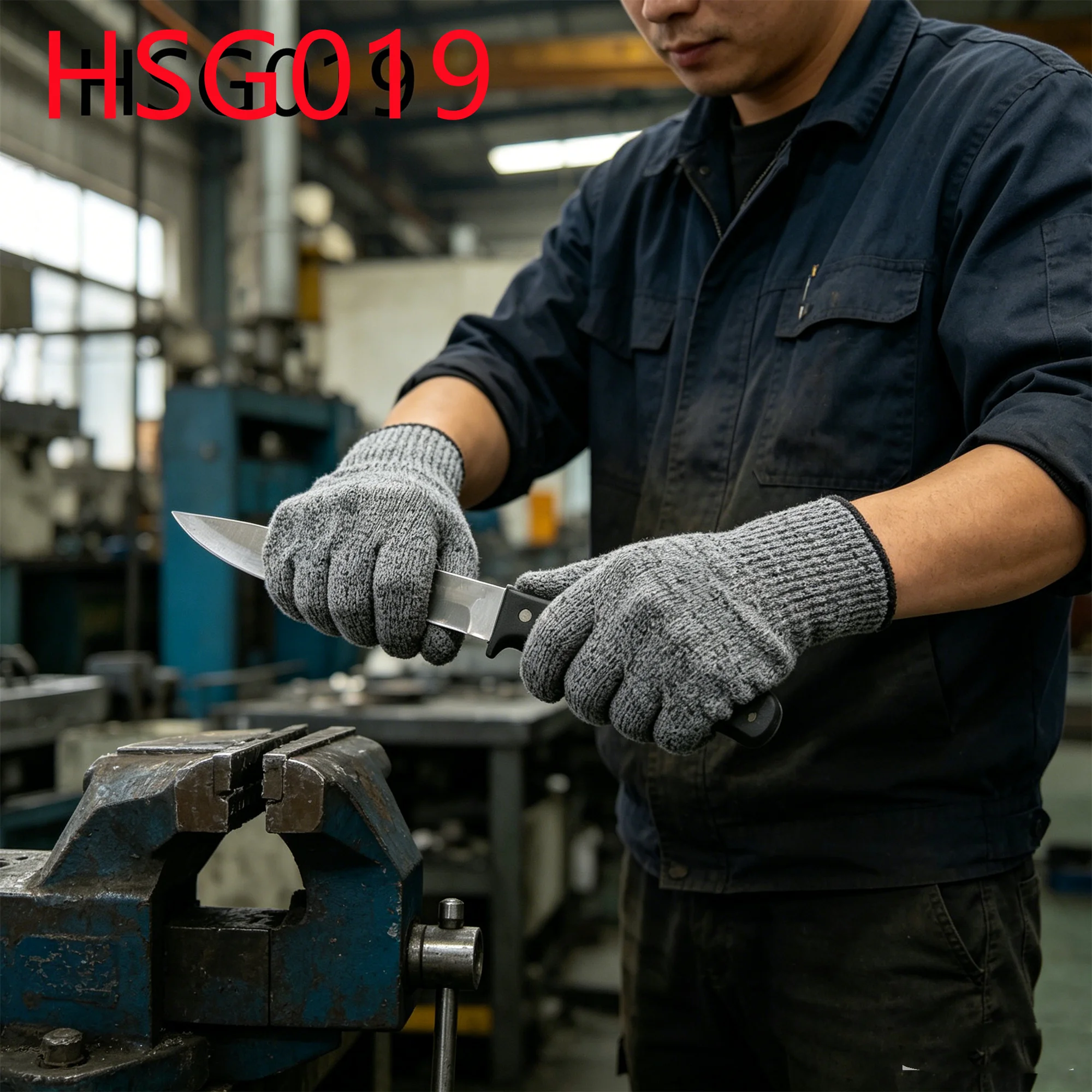 HY,warehouse Staff Overall protection Grey Safety Gloves for Sale Hardware Assembly HPPE Fiber Reinforcement Work Gloves HSG019
