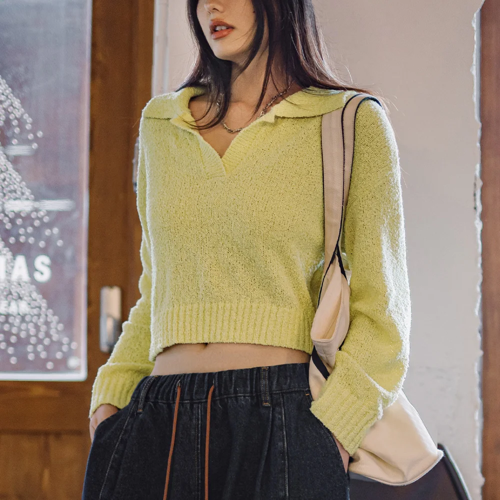 Maden Wholesale Women's Knitwear Classic Solid Oversized Lapel