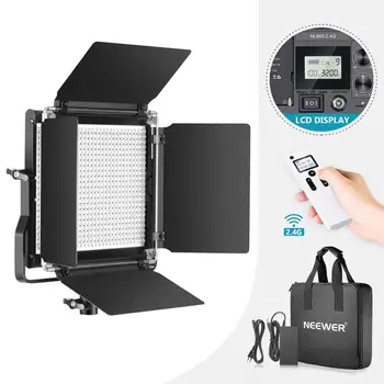 Neewer Advanced 2.4G 660 LED Video Light, Dimmable Bi-Color LED Panel+LCD Screen and 2.4G Wireless Remote for Portrait Product