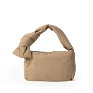 Factory Wholesale Trendy Ladies Puff Bag Soft Cotton Nylon Simple Handbag Logo Customized Hand Bag Women Mini Puff Bag