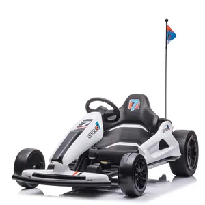 12V14AH 2*555 Drifting Kid Go Kart Ride on Car With PU Wheel & Steering Wheel Can Be Steering Assisted and Adjusted Heights