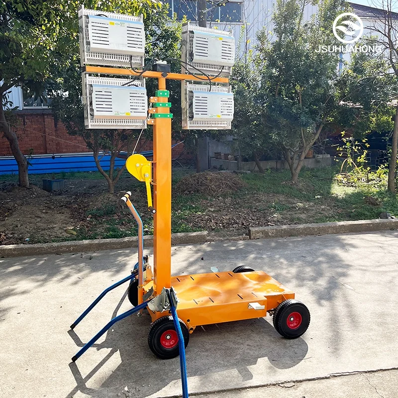 2024 New 4M 5M 6M Manual Lifting Rod Lamp Tower 4000 Watt  LED Light Towers for Outdoor Night Lighting